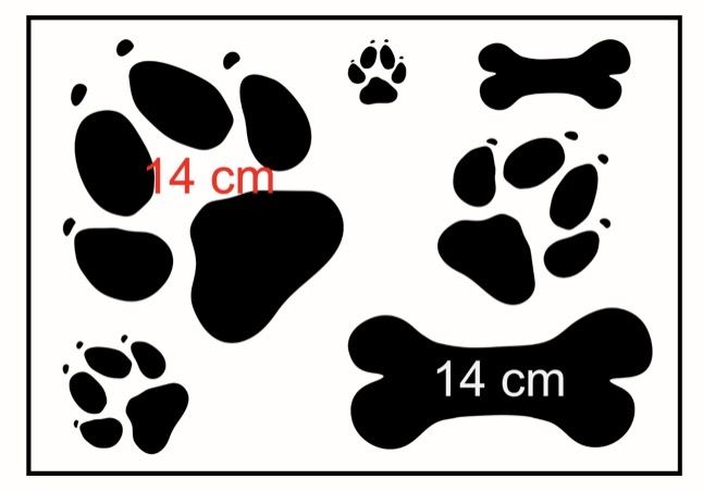 Patte de chien. trace, empreinte. pochoir en vinyle adhésif. (ref 142) - Un  grand marché