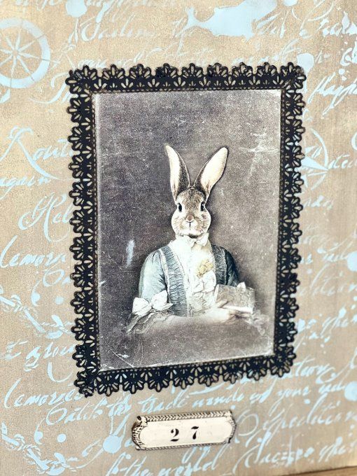 Papier de Riz Lapins habillés R1813