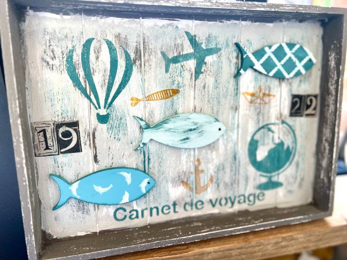 Pochoir Voyage - Collection Atelier Gris Céleste
