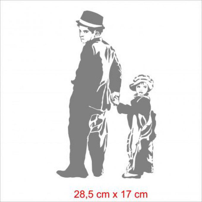 Pochoir L'Homme et l'Enfant