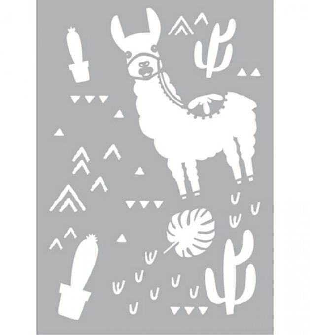 Pochoir Lama Party