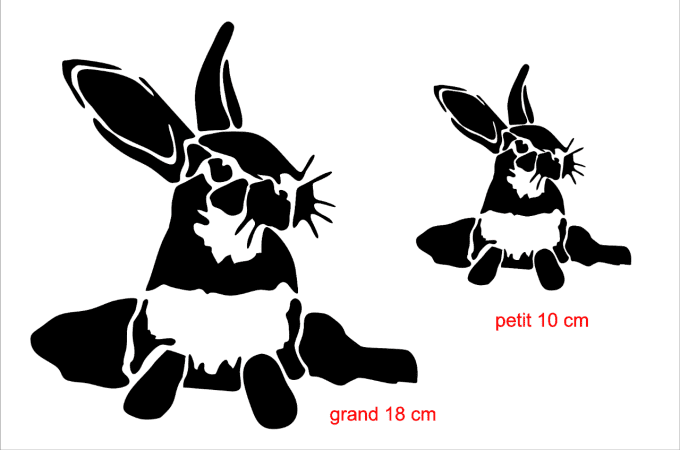 Pochoir Lapin avec sa carotte