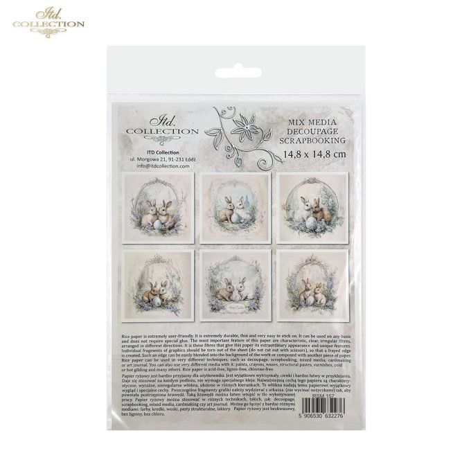 Papier de Riz Lapins de Pâques x 6 RSM157