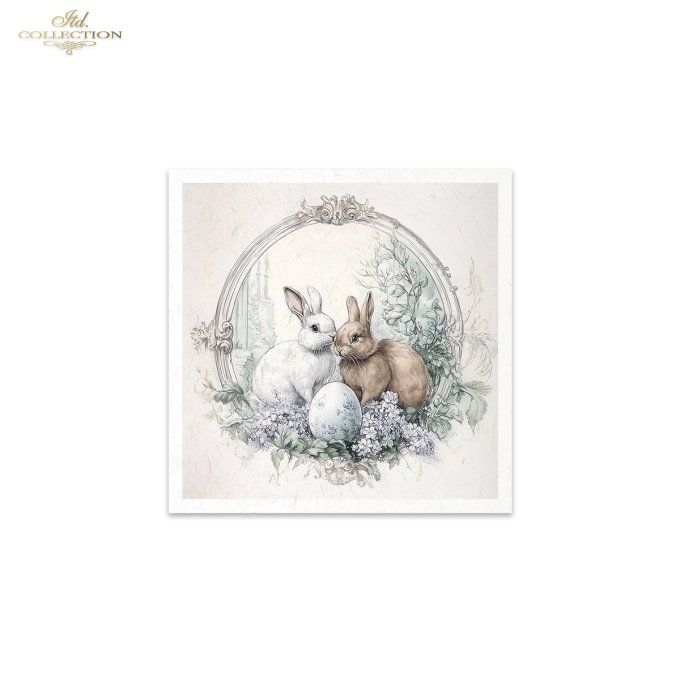 Papier de Riz Lapins de Pâques x 6 RSM157
