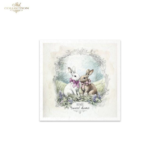 Papier de Riz Lapins Home Sweet Home x 6 RSM160