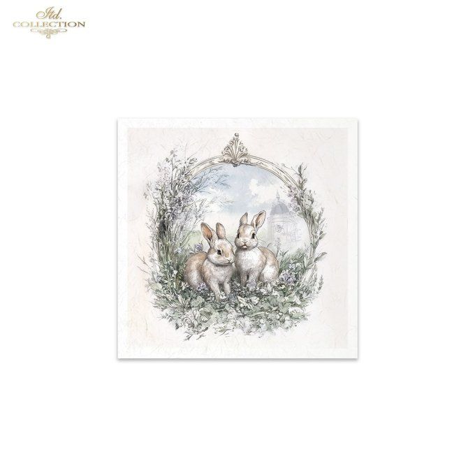 Papier de Riz Lapins Home Sweet Home x 6 RSM160