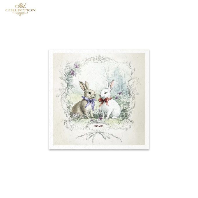 Papier de Riz Lapins Home Sweet Home x 6 RSM160