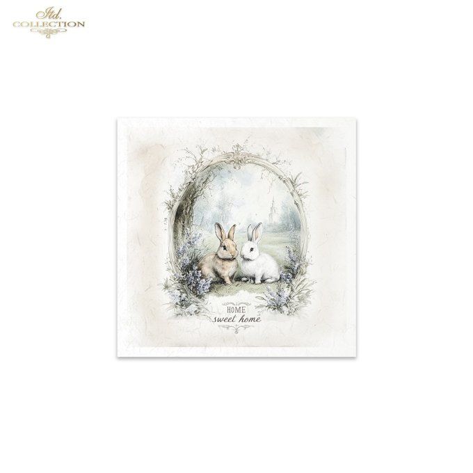 Papier de Riz Lapins Home Sweet Home x 6 RSM160