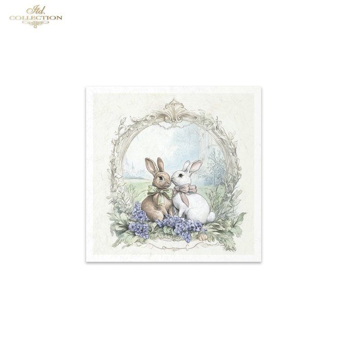 Papier de Riz Lapins Home Sweet Home x 6 RSM160