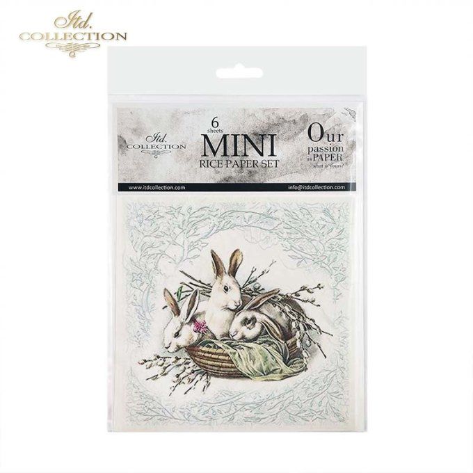 Papier de Riz Les lapins fêtent Pâques x 6 RSM070