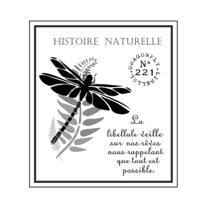 Pochoir Libellules et Fougère