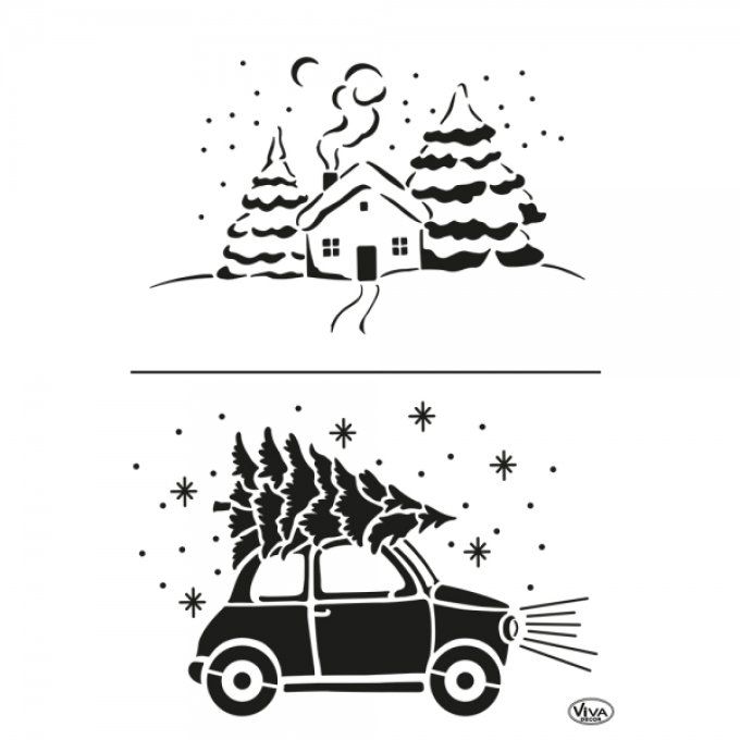 Pochoir Livraison du sapin