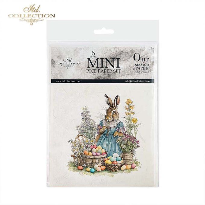 Papier de Riz Mme Lapin de Pâques x 6 RSM119