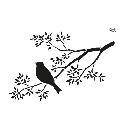 Pochoir Oiseau sur la Branche