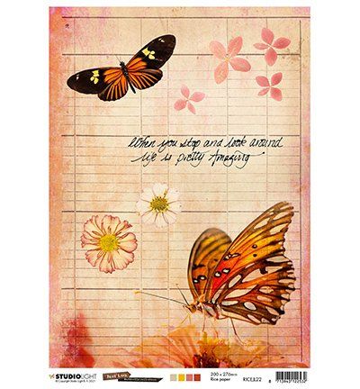Papier de Riz Papillons sur le cahier