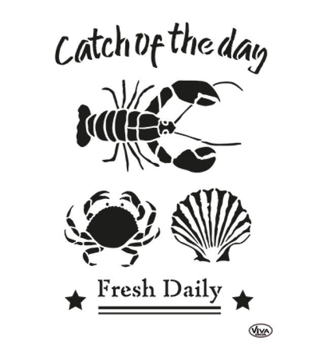 Pochoir Pêche du Jour