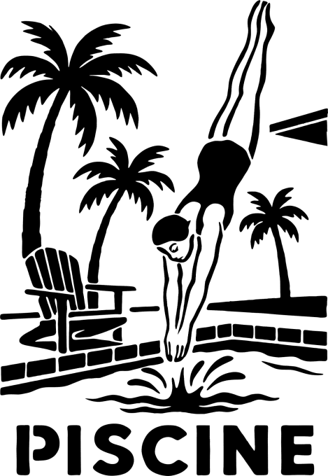 Pochoir Piscine - Collection Atelier Gris Céleste 
