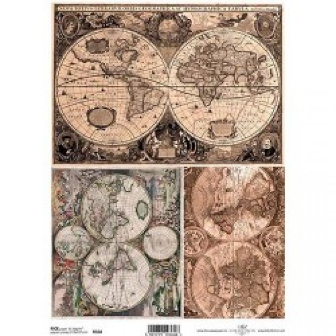 Papier de Riz Planisphères Anciens