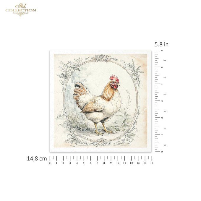 Papier de Riz Poules et poussins x 6 RSM158