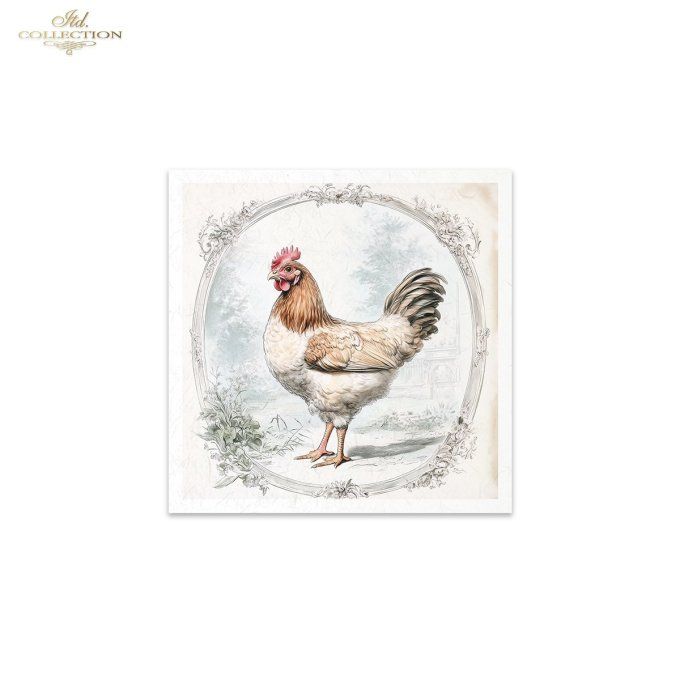 Papier de Riz Poules et poussins x 6 RSM158