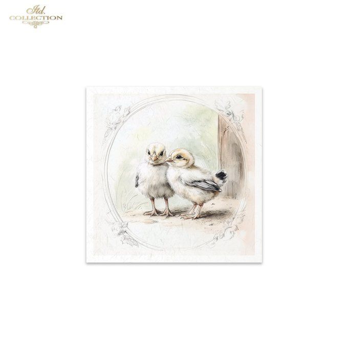 Papier de Riz Poules et poussins x 6 RSM158