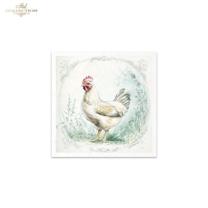 Papier de Riz Poules et poussins x 6 RSM158