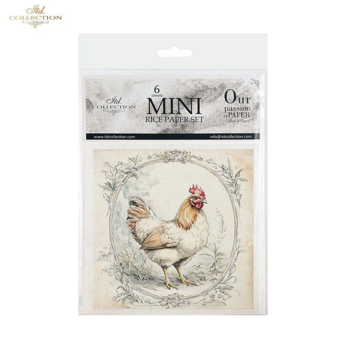 Papier de Riz Poules et poussins x 6 RSM158