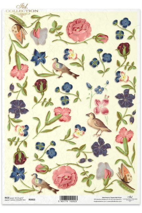 Papier de Riz Couleur Myosotis R0002