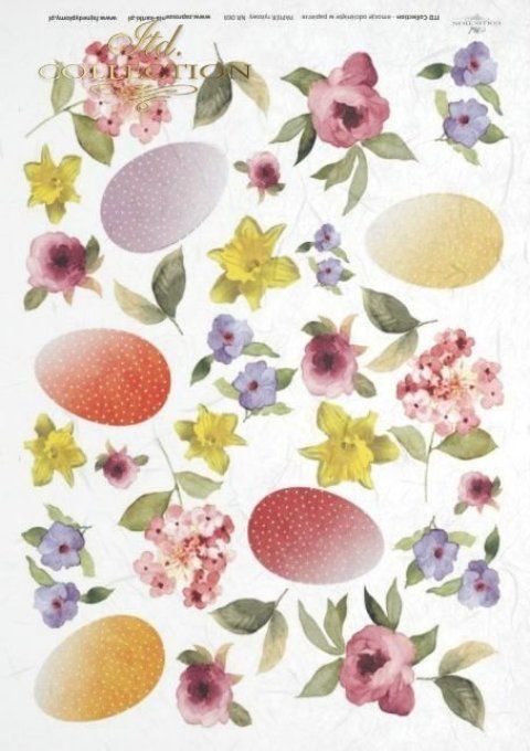 Papier de Riz Fleurettes et Cocos R0069