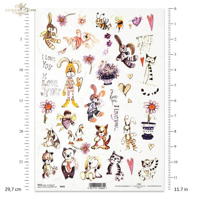 Papier de Riz I love you Doudou R0092