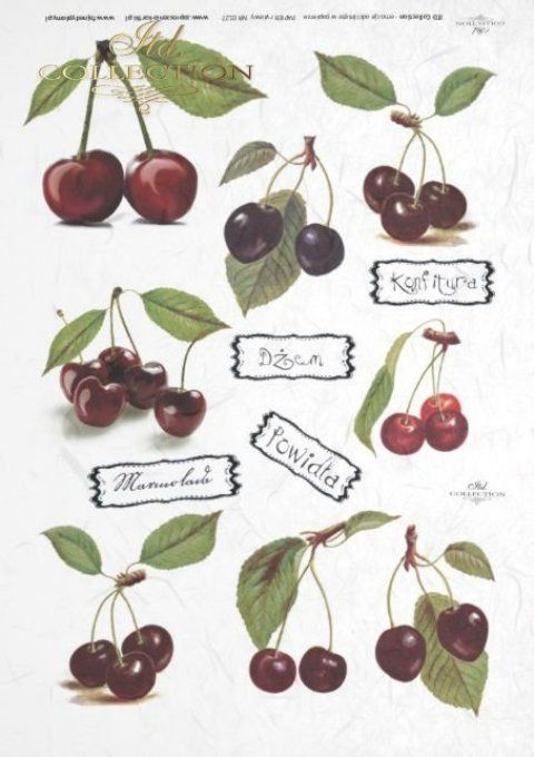 Papier de Riz Cerises R0127