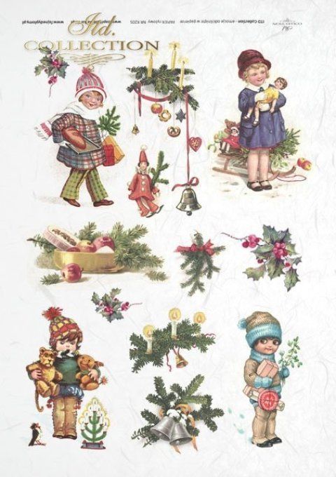 Papier de Riz Bambins de Noël R0205