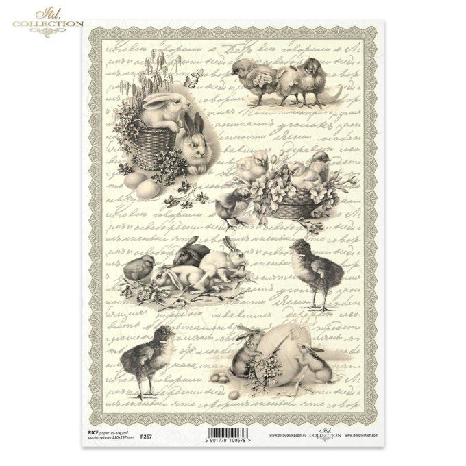 Papier de Riz Pâques Rétro R0267