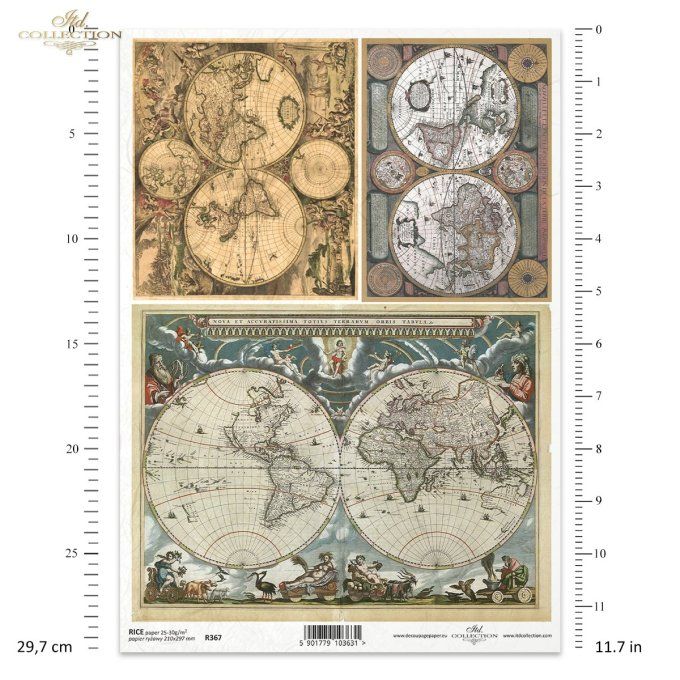 Papier de Riz Planisphères Anciens R0367