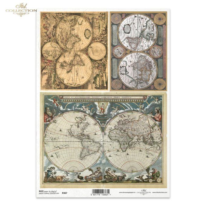 Papier de Riz Planisphères Anciens R0367