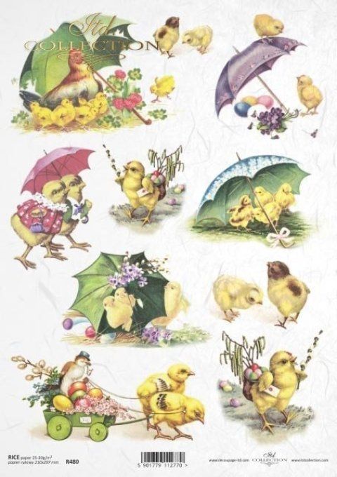 Papier de Riz Canetons sous la pluie R0480