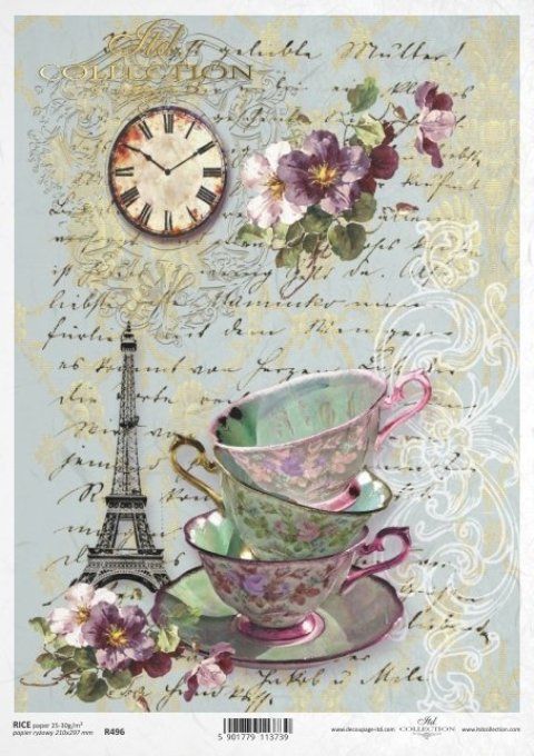 Papier de Riz Tea Time à Paris R0496