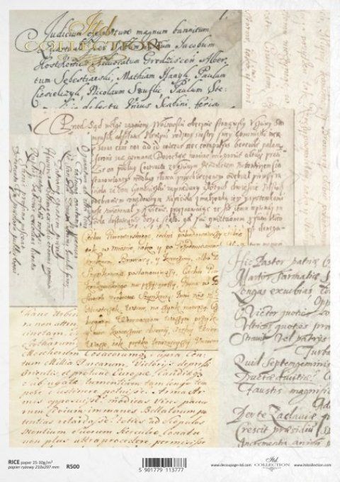 Papier de Riz Lettres anciennes R0500