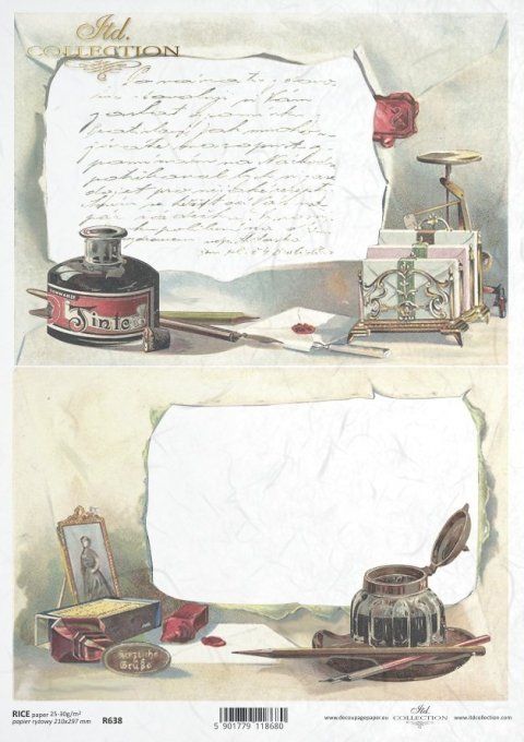 Papier de Riz Plume et Encrier R0638