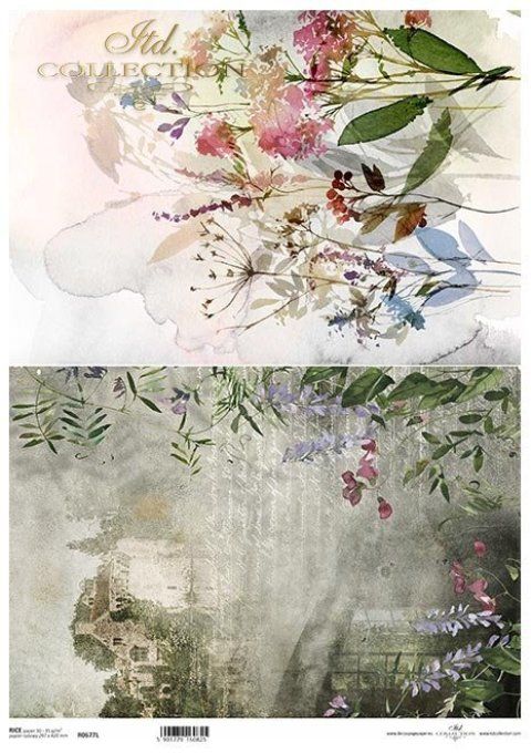 Papier de Riz Fleurs des Champs Aquarelle R0677L