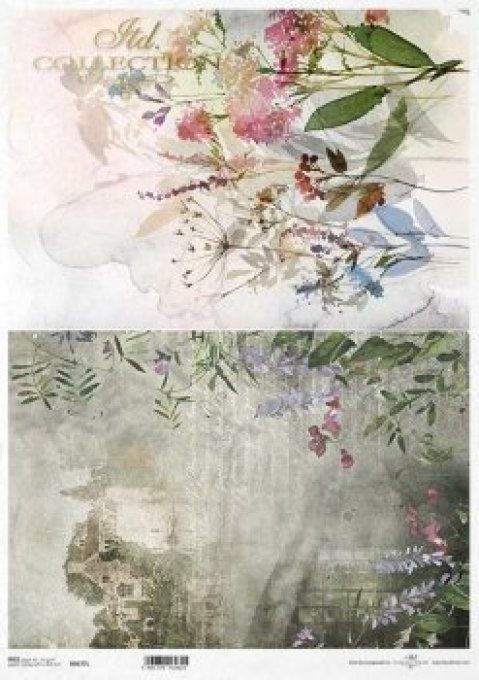 Papier de Riz Fleurs des Champs Aquarelle R0677L