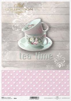 Papier de Riz Tea Time Rose R0838