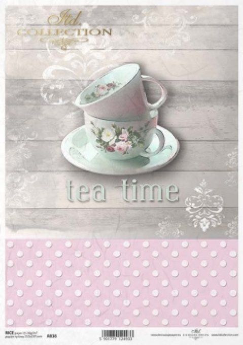 Papier de Riz Tea Time Rose R0838