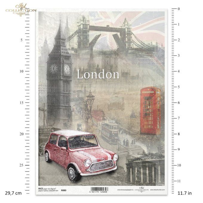 Papier de Riz Mini Copper Londres R0880