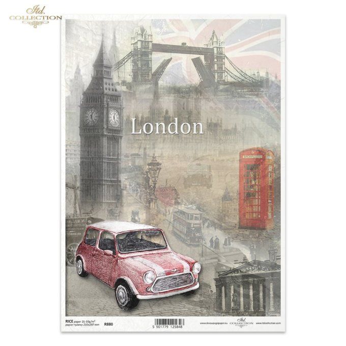 Papier de Riz Mini Copper Londres R0880