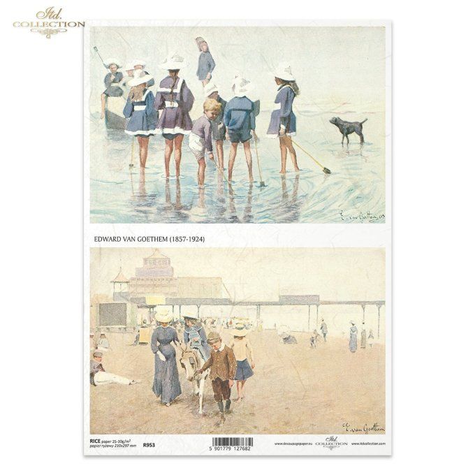 Papier de Riz Vacances en bord de mer R0953