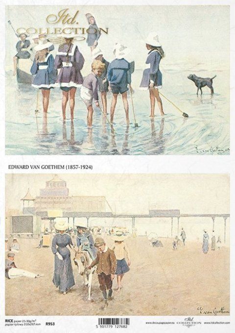 Papier de Riz Vacances en bord de mer R0953