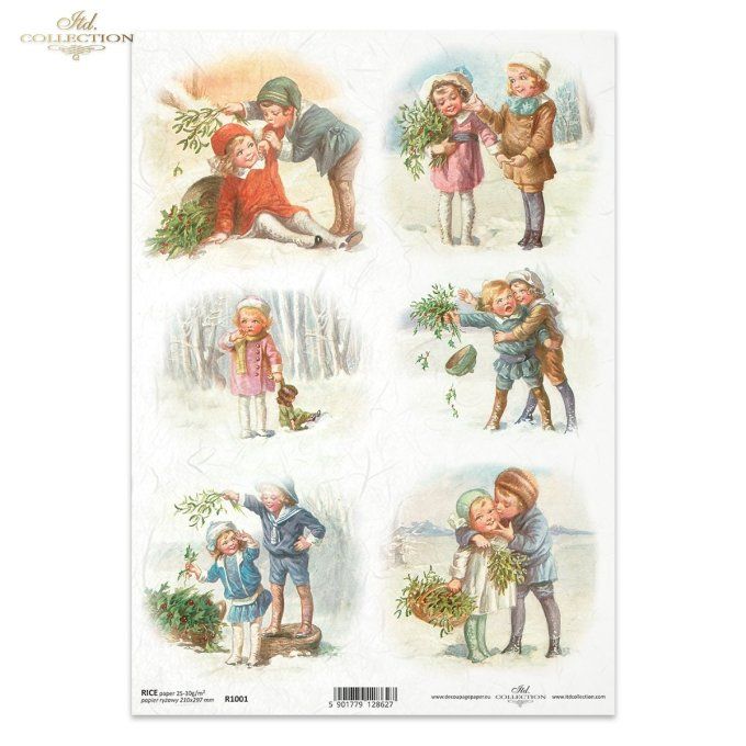 Papier de Riz Bambins sous le gui R1001