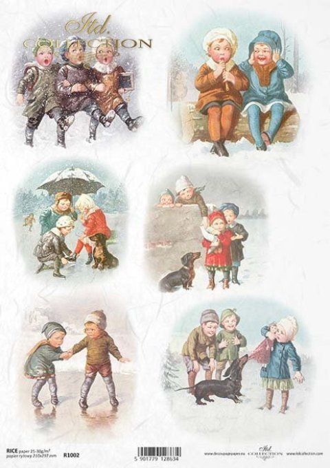 Papier de Riz Balade sous la Neige R1002