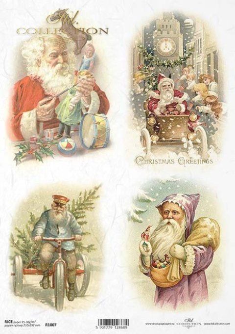 Papier de Riz Père Noël Antique R1007